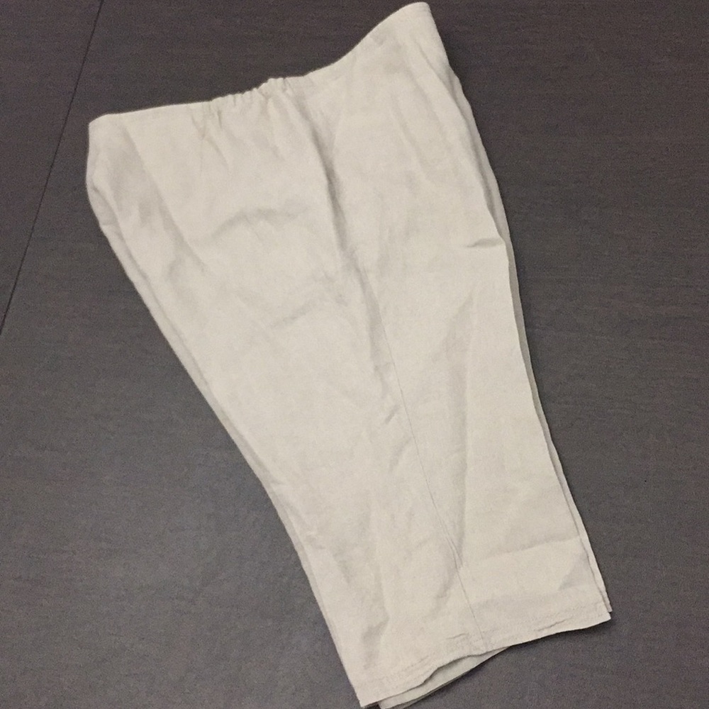 Talbots woman petites Heritage Linen Pant w lining